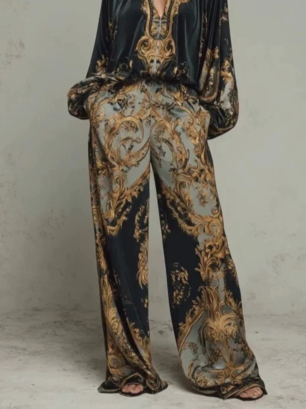 Spring Men Women Long Sleeve Pants Set Printed Loungewear